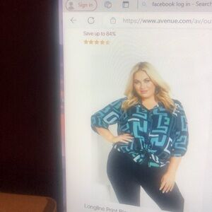 Long line print blouse